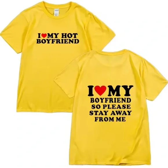 “I Love My Hot Girlfriend/Boyfriend” Graphic T-Shirt – Casual Cotton tee - Picture 7 of 10